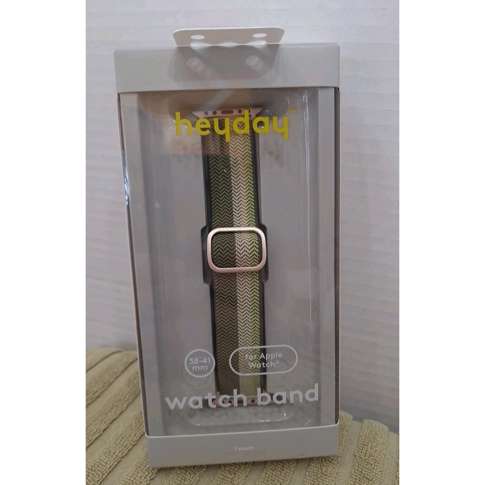 NIB Heyday Watch Band For IPhone Watch Band 38-41mm Stripped Sage Olive Green